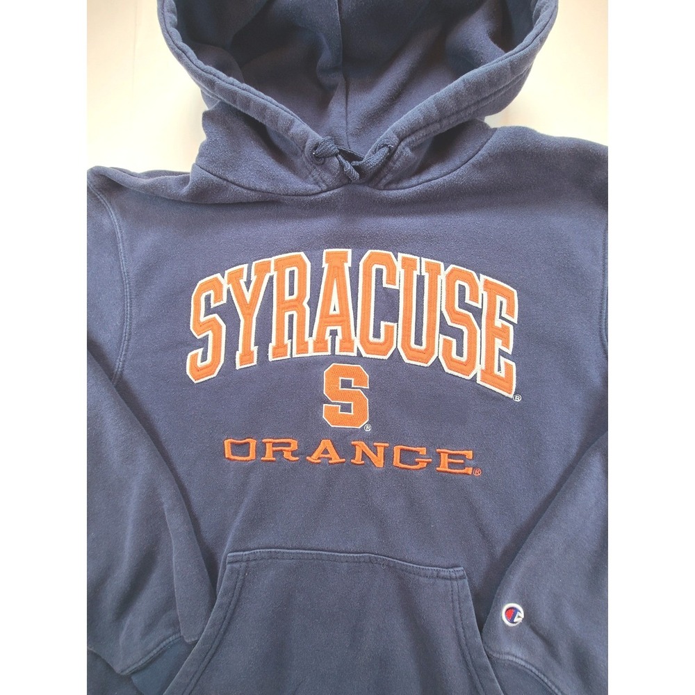 Champion Authentic Syracuse Orange Pullover‎ Hoodie Mens Medium Blue Basketball